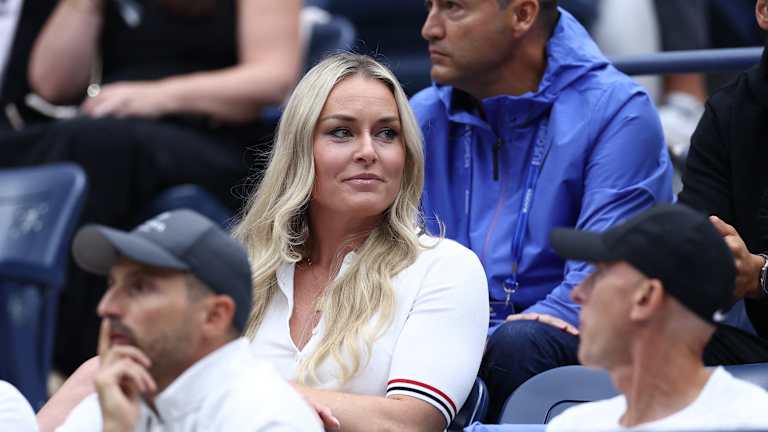 US alpine skier Lindsey Vonn was spotted in the stands at Arthur Ashe Stadium.