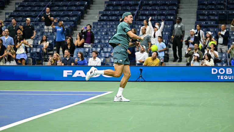 Finally, Borges didn’t have the answer. His volley popped up and landed on his side of the net.