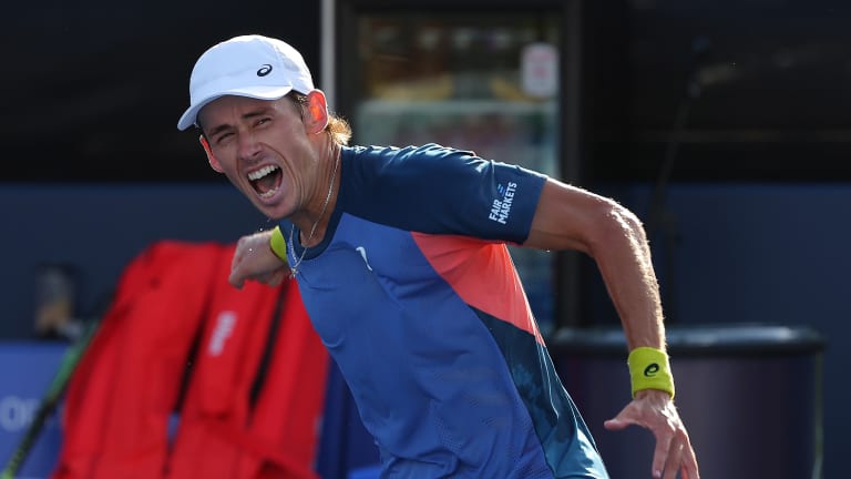 Five of De Minaur's six ATP triumphs have occurred on outdoor hard courts.