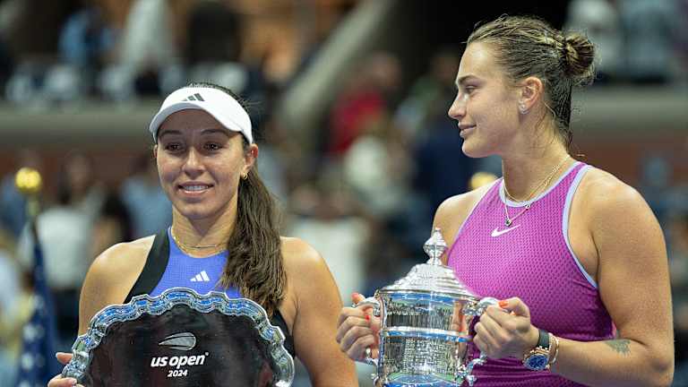 Playing her first Grand Slam singles final, Pegula pushed Sabalenka, but couldn't snag a set, falling 7-5, 7-5. "Everyone is like, Congrats, amazing tournament," said Pegula. "I think maybe once I decompress a little bit, I'm sure I will be a little bit more appreciative and see all of that."