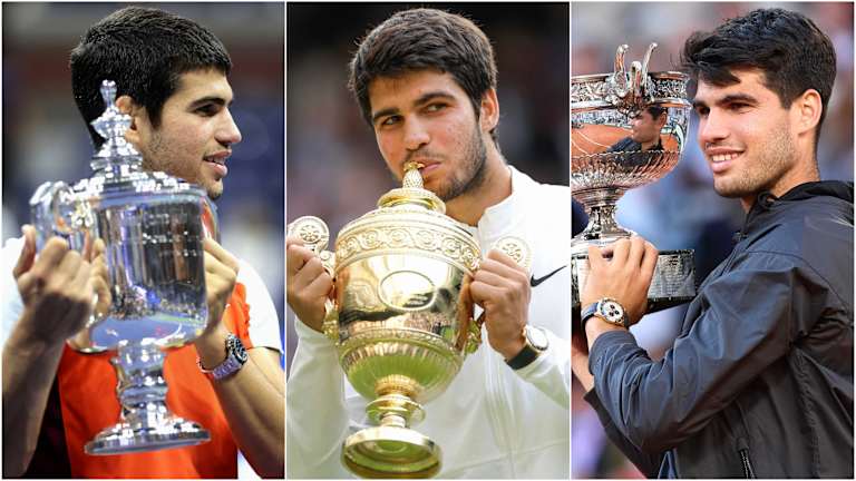 Not only is the 21-year-old Alcaraz the youngest man ever to capture Grand Slam titles on all three surfaces, he's actually the youngest man ever to even reach Grand Slam FINALS on all three surfaces.