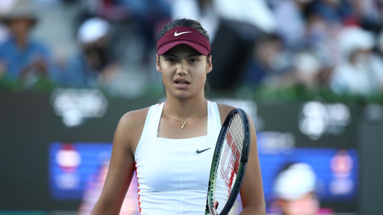 Emma Raducanu back on court following injury layoff